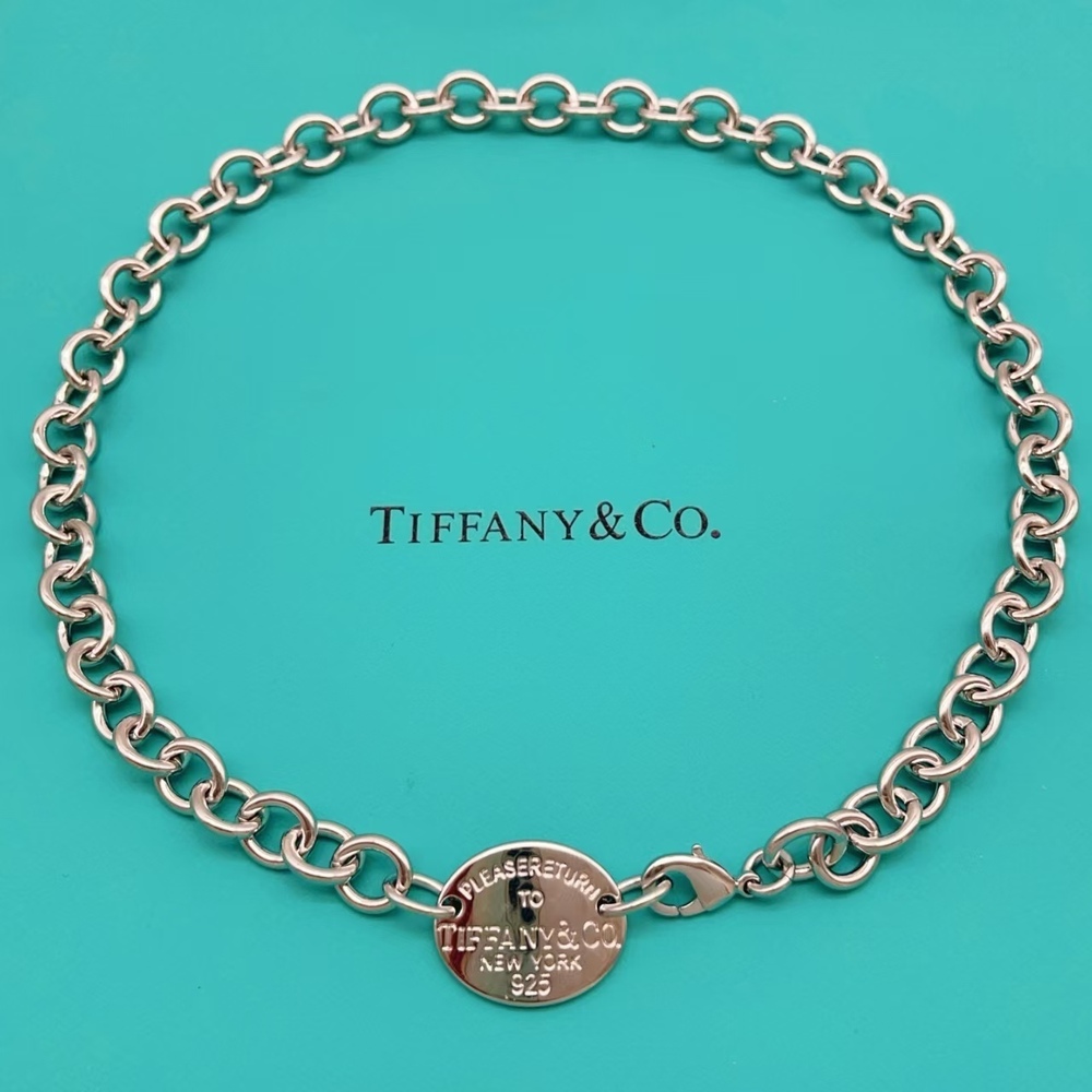 Tiffany & Co. Silver Matte Round Necklace